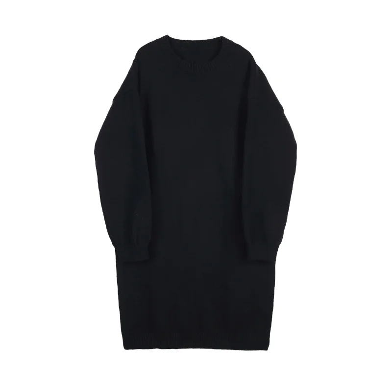 Male Women Streetwear Hip Hop Gothic Thick Dress Sweater Men Long Knitted Pullover Sweater Autumn Winter Japan Vintage Style