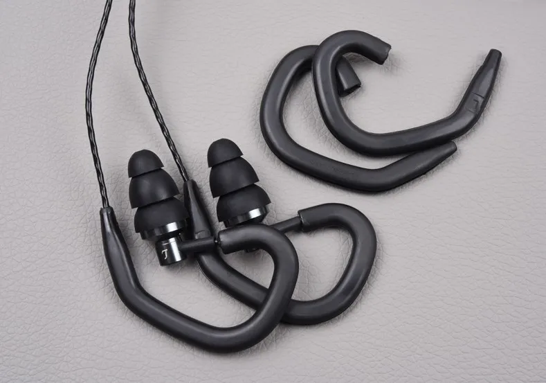VEKEFF 2 Pairs Black Earhooks Universal Silicone Ear Clip Loops Hooks Earphone Headphone Ear Hanger Agrafe Earpod Hang On Ear