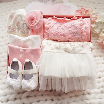 

Baby Gift Box Set Spring And Autumn Princess Skirt Neonatal Gift Newborn Baby Cotton Clothes Full Moon Clothes