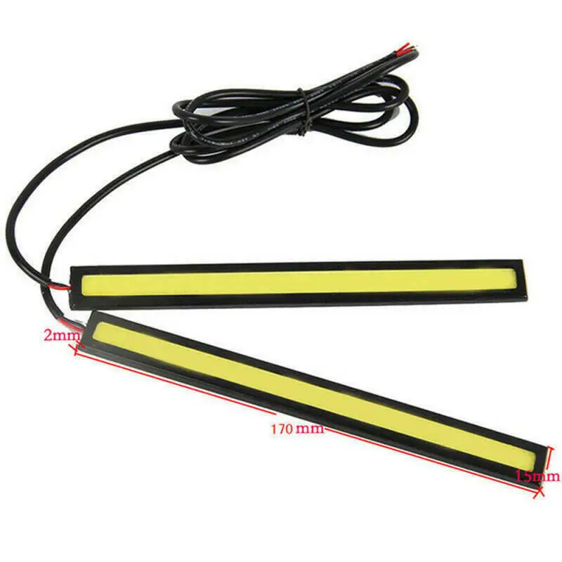 6pcs 12V COB LED Driving Day-time Running Lights Car Styling LED Lamp 6500K 17x1.5x0.2cm