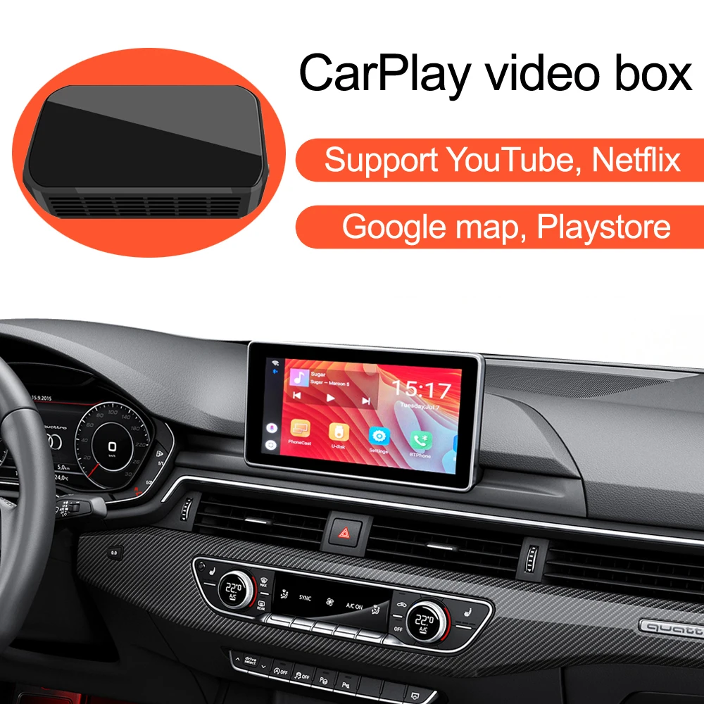 

Video AI Box for Audi A4 A5 A6 A8 Q3 Q5 Q7 BMW X3 X5 with Built in CarPlay, Supports Mirror Link Multimedia Android System BT