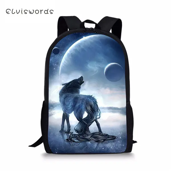 CDWX3770C ELVISWORDS модный детский рюкзак с принтом волка из мультфильма, школьный рюкзак для малышей, крутой рюкзак для путешествий с животными - Цвет: CDWX3770C