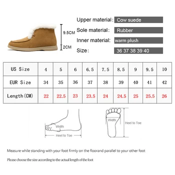Smile Circle Women Snow Boots Natural fur Genuine Leather Ankle Boots Winter Comfortable Flat Wool Boots Women Shoes 6