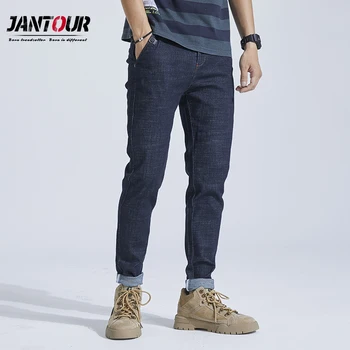 

Brand 2020 New Men's Fashion Jeans Business Casual Stretch Slim Skinny Jeans Classic Trousers Denim Pants Male Black Blue