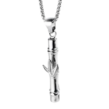 

2019 trendy Classic Creative Personality Stainless Steel Bamboo Pendant Rising Fashion Fashion Men and Women Necklace Jewelry