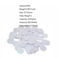 100/50pcs NFC Ntag215 moneta TAG klucz 13.56MHz NTAG 215 uniwersalna etykieta RFID Ultralight tagi etykiety 25 mm średnica 6