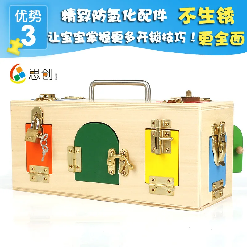 

Montessori Baby Lock Box 3-6-Year-Old Children Learning Teaching Aids Educational Toy Social Life Practice Montessori