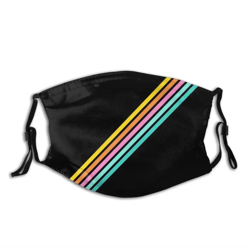 

Vintage Style Retro Summer Stripes Bakunawa Diy Adult Kids Face Mask Striped Simple Minimal Christmas Pattern 70S 90S Xmas 60S