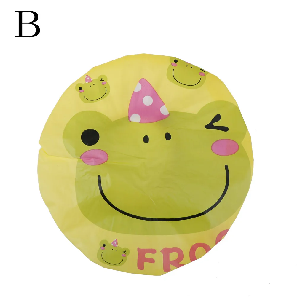 Милая эластичная шапочка для душа из ПВХ с животным принтом, водонепроницаемая шапочка для ванной, детская, женская шапочка для купания - Цвет: 2