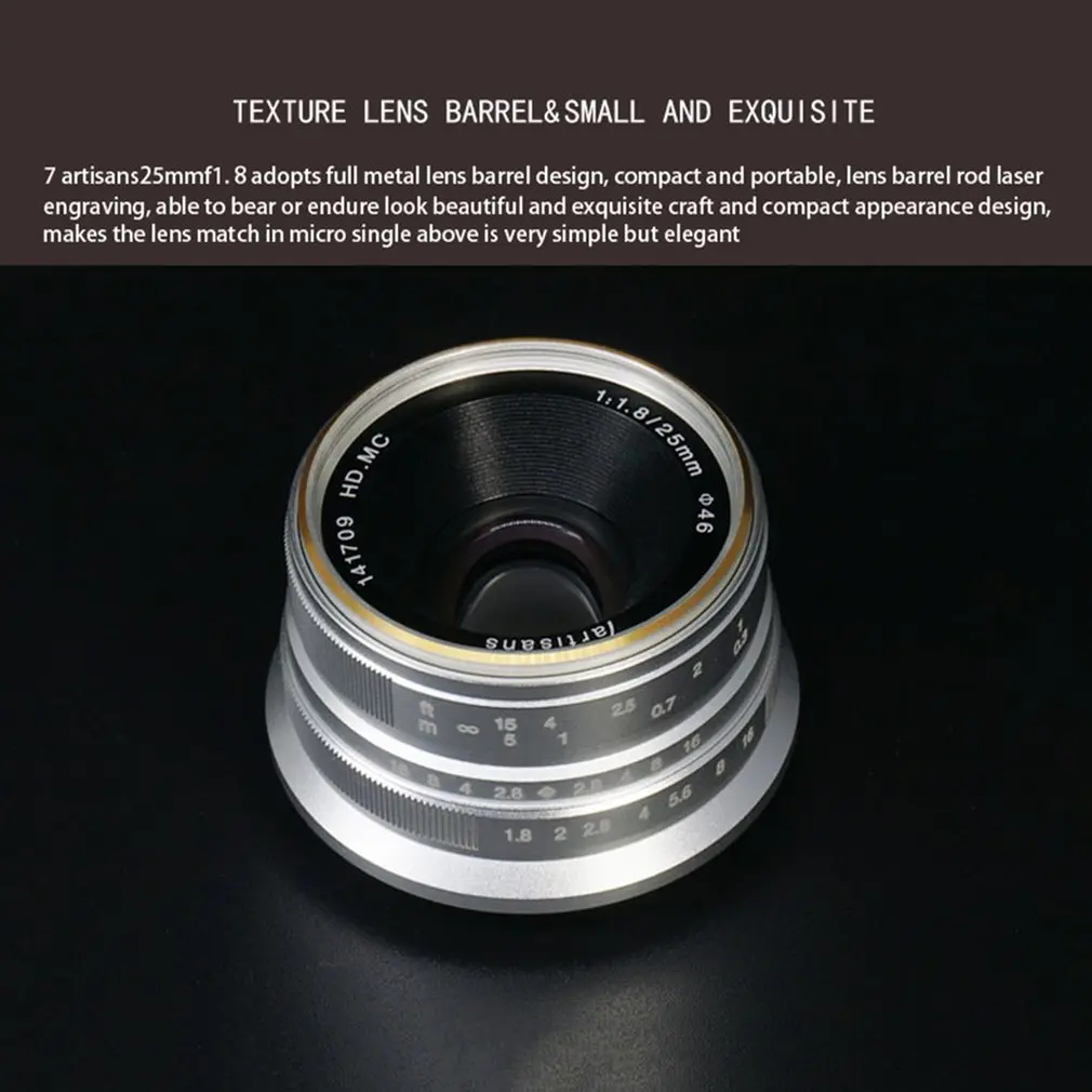 7artisans 25 мм f1.8 Prime объектив для всех одиночных серий для E Mount Canon EOS-M Mout Micro 4/3 камеры A7 A7II A7R