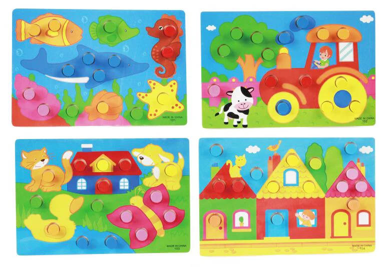 Доска для обучения цветов Обучающие игрушки Монтессори для детей деревянные игрушки головоломки раннего обучения цвет матч Игра GYH