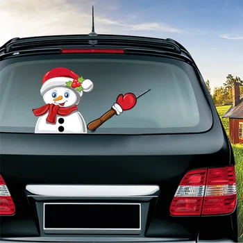 

Christmas Decoration Santa Claus 3D PVC Waving Car Stickers Styling Window Wiper Decals Rear Windshield Car Stickers And Deacals