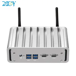 XCY Mini PC Sans Ventilateur Intel Core i3 5005U i5 5200U i7 5500U Double Ethernet 2x RS232 HDMI VGA Wi Fi 4xusb Windows Linux Ubuntu 