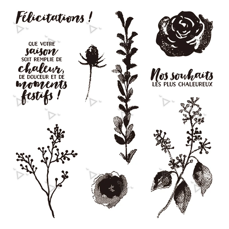 

French Flowers Transparent Clear Rubber Stamp Sheet Cling Scrapbooking Photo Album PaperCard DIY Craft Album Diary French