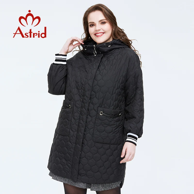 Astrid 2020 Spring new arrival women jacket plus size mid-length style outerwear high quality with a hood women clothes AM-3511