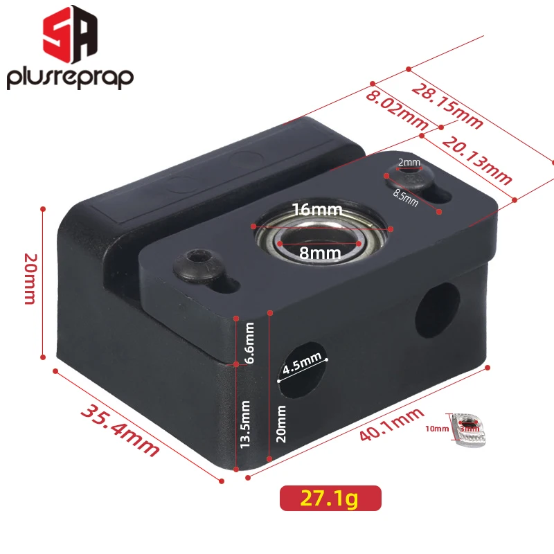 Enhanced Adjustable Z-axis T8 Screw Fixing Bracket - Upgraded Injection Bearing Design