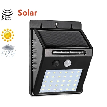 

1-4pcs Waterproof 30 LEDs Solar Light Motion Sensor Wall Lamp Outdoor garden lampada solar garden lamp Security Solar LED Lighti