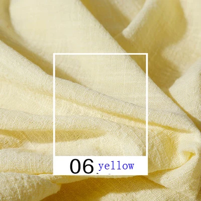 Мягкая льняная хлопчатобумажная ткань органический материал чистый натуральный лен Cambric Eco DIY Одежда Лоскутная Ткань - Цвет: 06 qianhuang