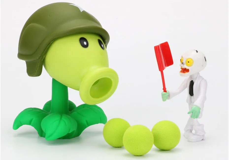 Новая игра Растения против зомби фигурка Peashooter ПВХ модель игрушки для детей родитель-ребенок Интерактивная игрушка шутер горох - Цвет: Светло-зеленый