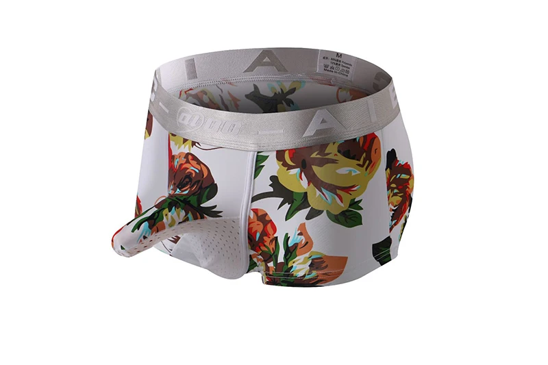 Нижнее белье, мужские боксеры, сетка, cueca masculina, слон, нос, ropa interior hombre, дышащие мужские боксеры, трусы-боксеры из Ice Silk para hombre - Цвет: yellow flower