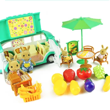 

Forest Animal Family food truck 1:12 Furniture for Dolls Toy Forest fruit pincin Set DIY Furniture For kids gift Character play
