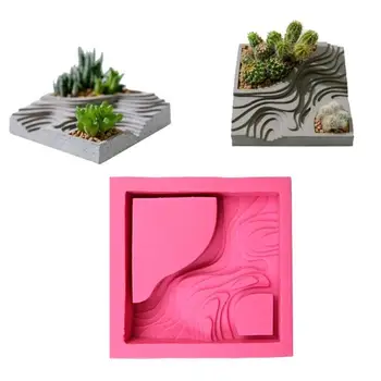 

Exquisite Printed Cake Mold Concrete Cement Square Shape Cake Mould Square Staircase Silicone Mold Dessert Baking Mold for Cafe