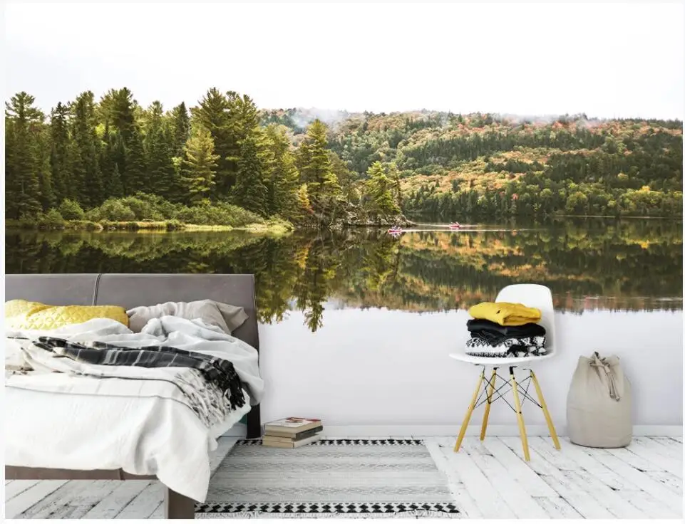 

3d photo wallpaper custom mural Modern woodland lake natural scenery background home decor living room wallpaper for walls 3 d
