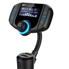 Car FM Transmitter with 1.7 Inch Display Upgraded BT70 Bluetooth Transmitter Quick Charge3.0 Wireless FM Modulator