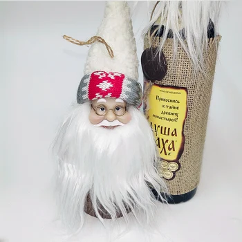 

Santa Claus Wine Bottle Cover Christmas Wine Bottle Cover as Dinner Party Decor Xmas Home Party Table Decors
