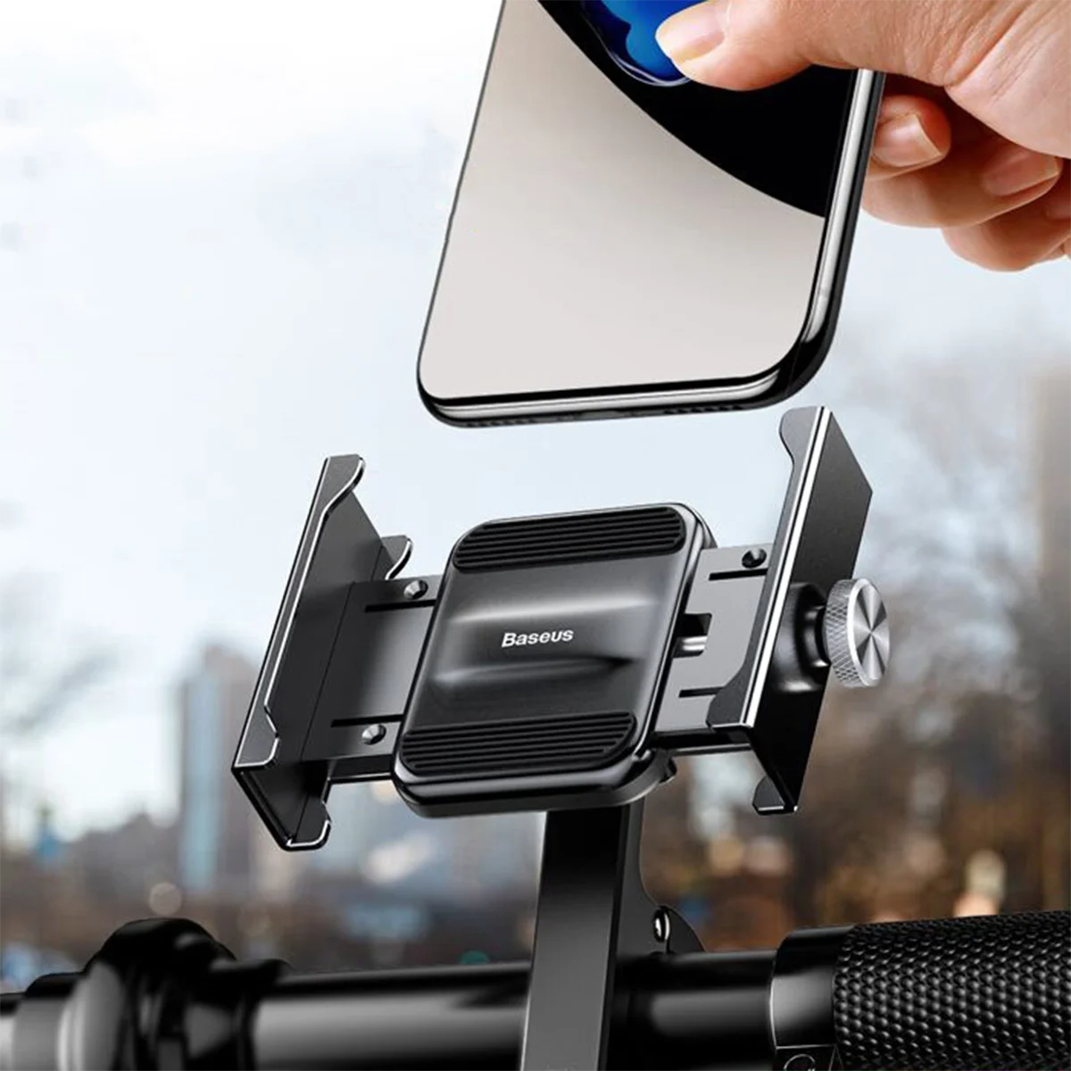 Авиационный сплав велосипед держатель телефона для iPhone Xs Max Xr Механический Замок задний кронштейн для мотоциклов регулируемая поддержка держатель для навигатора