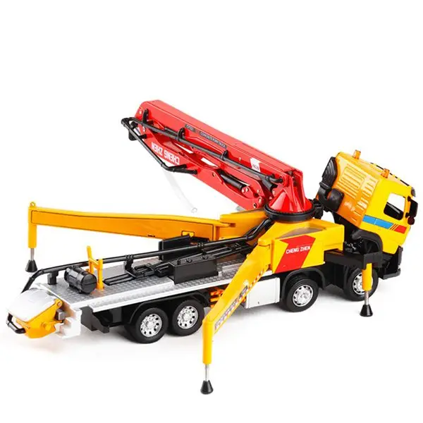 

1:50 Alloy Model Car Truck Acousto-Optic Concrete Pump Truck Adult Metal Ornaments Children'S Christmas New Year Gift Toys