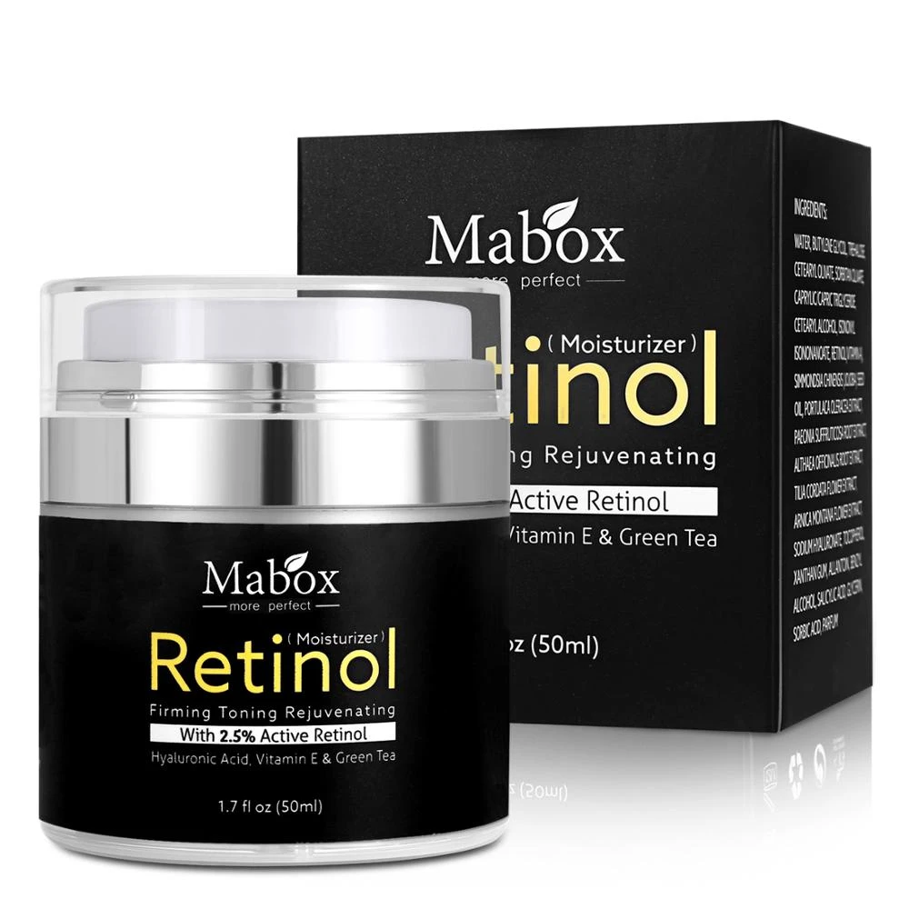 Crema hidratante MABOX Retinol, crema ácido hialurónico para ojos, vitamina E, la mejor crema hidratante la noche y el día|Crema solar facial| - AliExpress