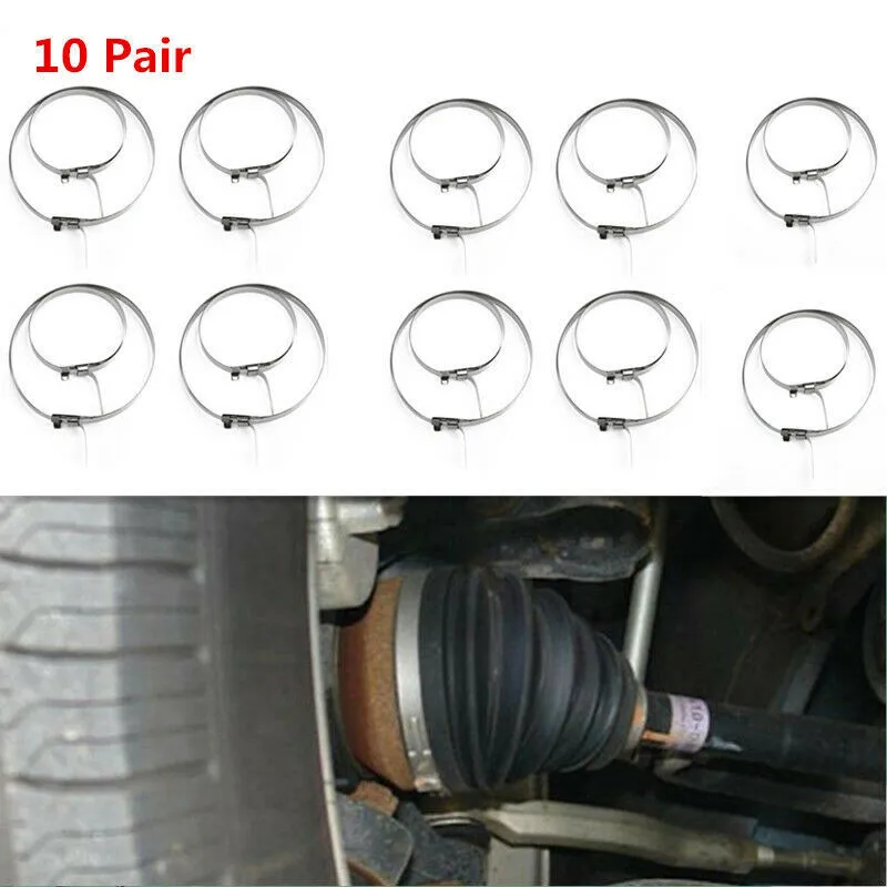 20pcs Axle Cv Joint Boot Clips Kit Stainless Steel Cable Tie Driveshaft