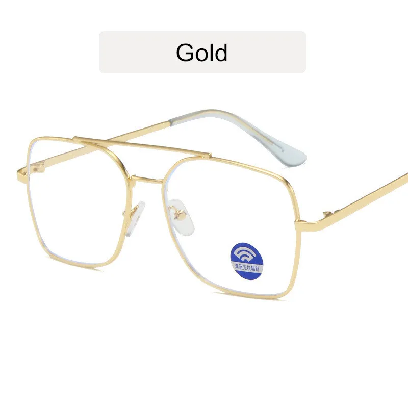 KOTTDO, металлический квадратный синий светильник, оправа для очков, женские классические винтажные очки для глаз, оправа для мужчин, компьютерные очки по рецепту - Цвет оправы: gold