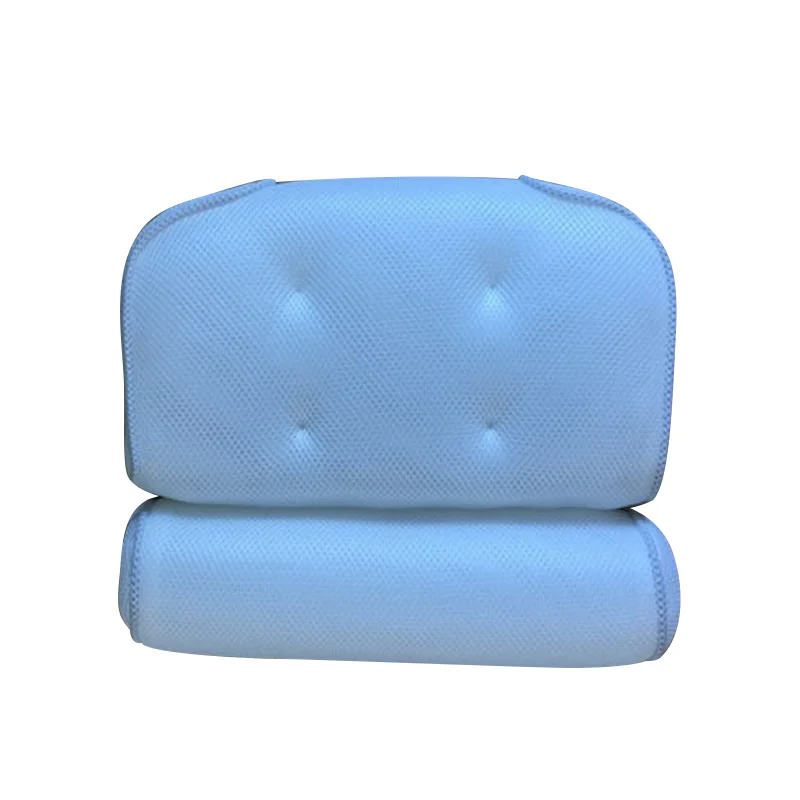 Blue 3D сетка спа домашняя подушка для ванной подголовник присоска Нескользящая Ванна Удобная подушка ванна аксессуары для ванной комнаты украшения для спа - Цвет: Blue