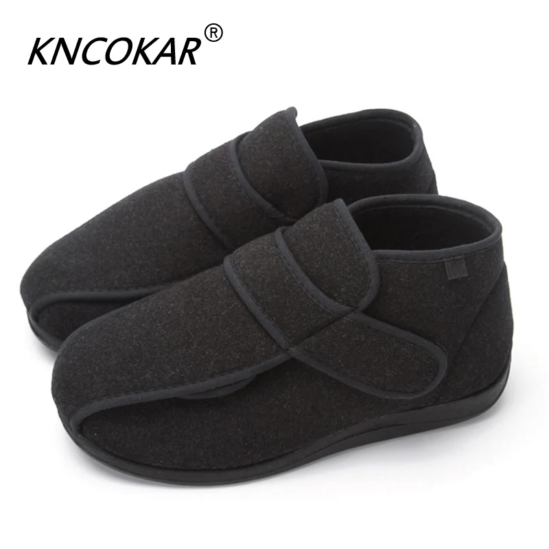 KNCOKAR/зимняя обувь с высоким голенищем; обувь для диабетиков; косточка на большом пальце; деформация жира; широкая стопа; марлевые пластыри; z0010