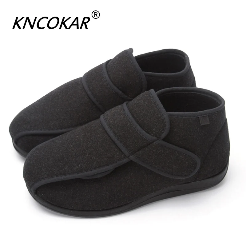 

KNCOKAR Winter High Help Widened Diabetic Foot Shoes Thumb Valgus Deformity Deformity Fat Wide Foot Gauze Plaster Feet z0010