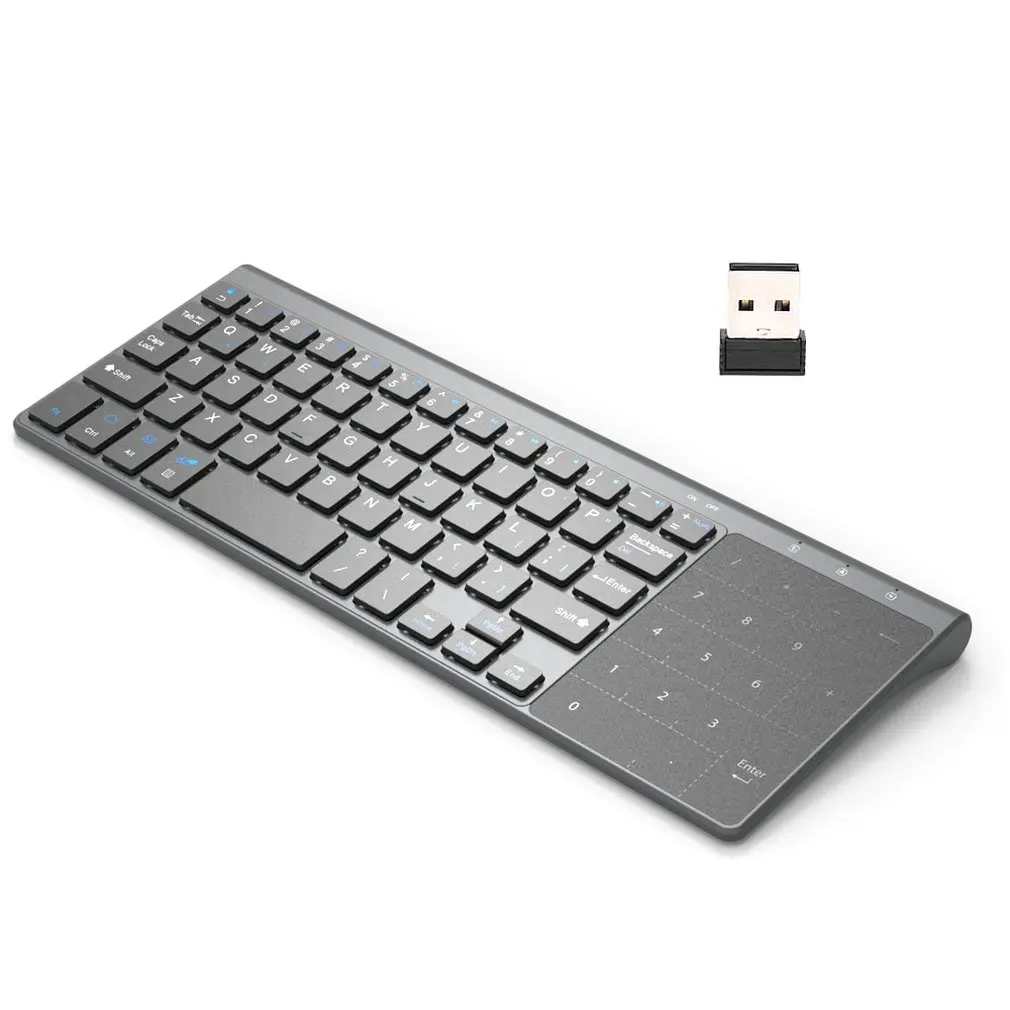 Тонкая беспроводная мини клавиатура USB 2 4 ГГц с сенсорной панелью цифровой