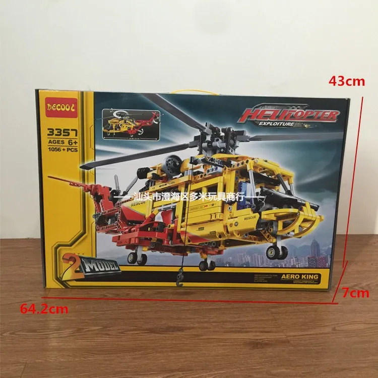

2019 New DECOOL 3357 Technic City Series 2-in-1 Helicopter Building Blocks Bricks Model Kids Toys Marvel Compatible