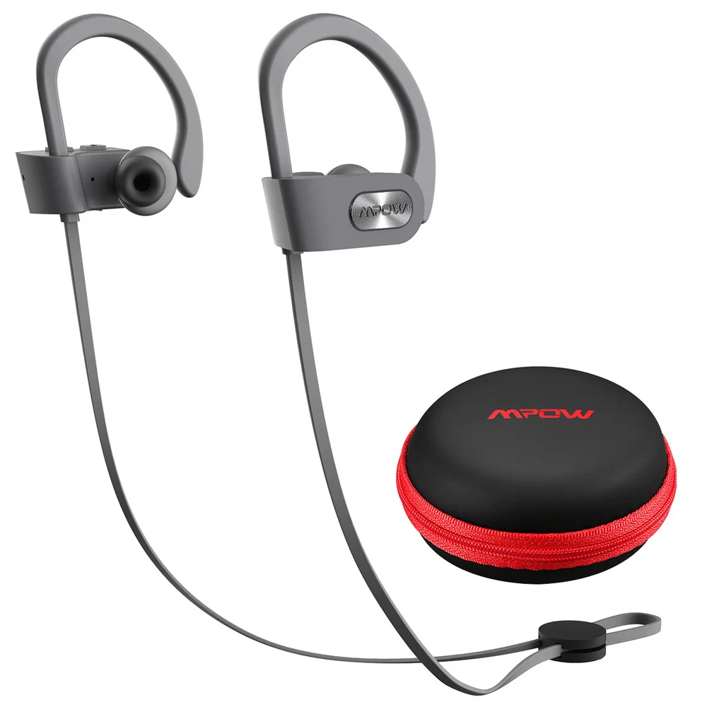 Grey Headphone Mpow пламя IPX7 водонепроницаемые Bluetooth 4,1 наушники с шумоподавлением Наушники Hi-Fi стерео Беспроводные спортивные наушники с микрофоном чехол - Цвет: Grey Headphone