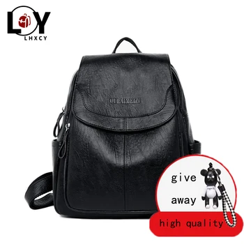 

Vintage Clamshell Pu Leather Women Backpack High Quality Waterproof Brand Designer Bags New Fashion Soft Luxury Travel Backpacks