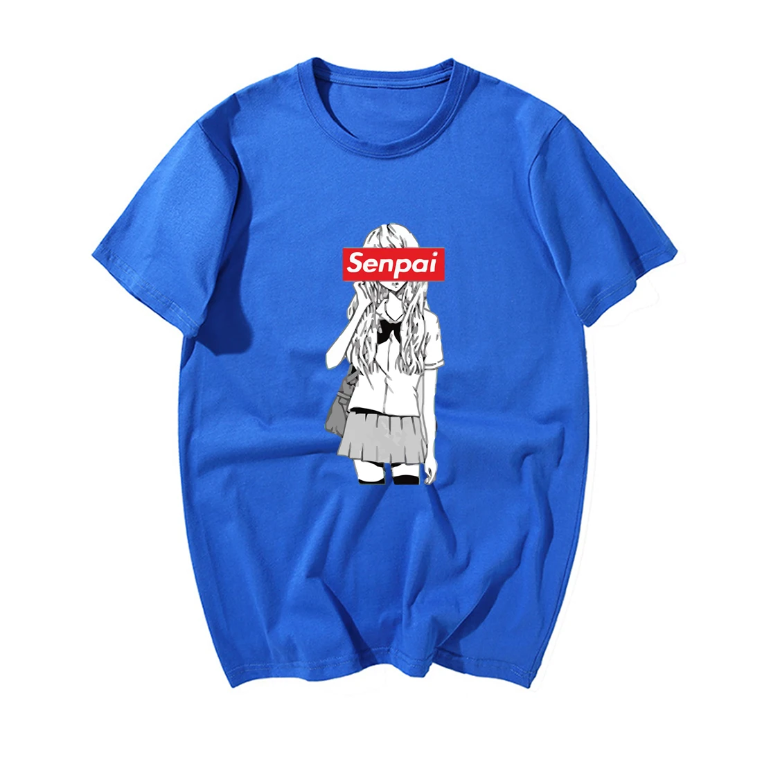 Забавные Senpai аниме девушка футболка Ретро Классический японского аниме футболка для мужчин прохладное лето повседневные хлопковые футболки Harajuku уличная одежда