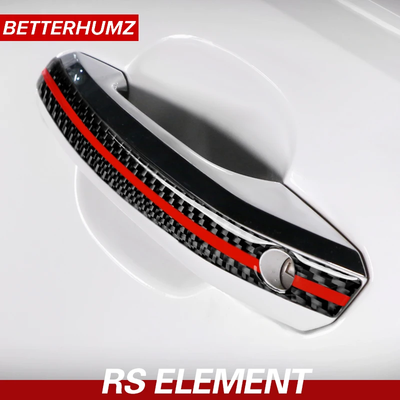 Betterhumz Car Styling Exterior Carbon Fiber Door Handle Anti-collision Strips Trim Cover For Audi A4 A5 2017-2022 Accessories | Автомобили