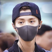 LU HAN в том же стиле, черная бейсболка, Кепка в стиле хип-хоп, Кепка с китайским словом для женщин и мужчин, повседневные спортивные шапки, Кепка с регулируемым размером s