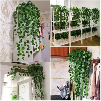 

Artifical Decoration Vine Delicate Artificial Ivy Leaf Indoor Outdoor Plastic Plant Vine Decorative Wall with Hanging basket