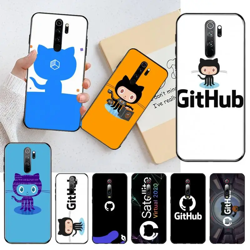 Social Github программирующий Кот Мягкий чехол для телефона Redmi Note 9 8T 8A 7 6 6A Go Pro Max