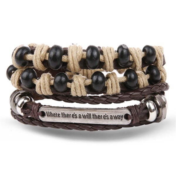 Vintage Flower Bracelets & Bangle Boho Multiple Layers Leather Bracelet 2019 For Women Man Wrap Female Punk Jewelry Gifts