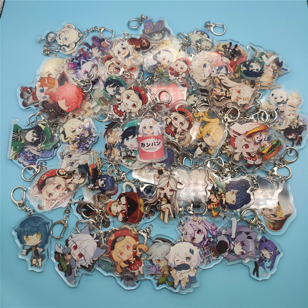 

Anime Impact Key Chains Two-sided Keychain Cosplay Acrylic Pendant Keyring