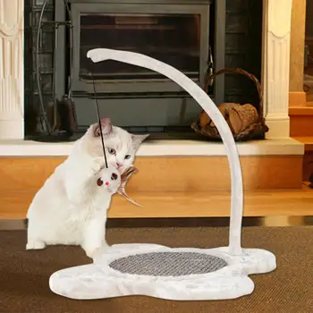 

Pet Cat Toy Cat Scratching Post Board Sisal Mat Hanging Mice Toy Furniture Protector Durable Cat Carpet Toy For Grinding Claws
