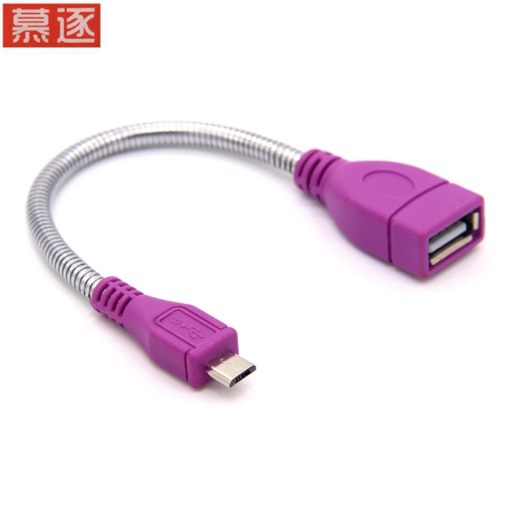 Micro USB 5pin штекер к 2 0 A гнездовой гибкий металлический стенд змеиная труба OTG кабель